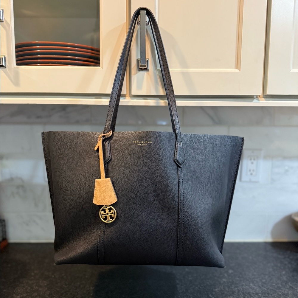 Tory Burch Perry EUC Triple Compartment Leather Large Shoulder Tote BLACK - Picture 13 of 16